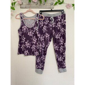 Live Love Lounge Women's  Pajama Lounge Set Purple Size Small Soft velvet